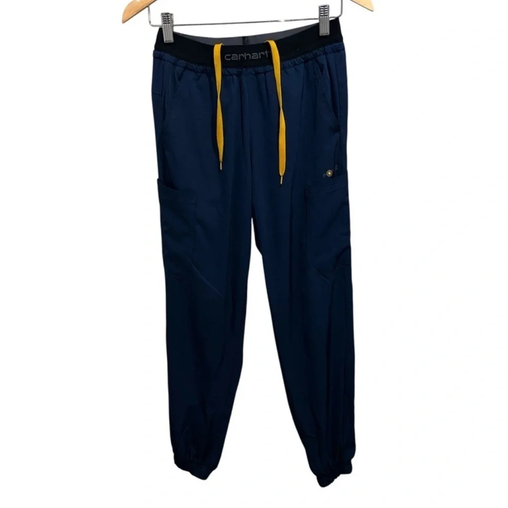 Carhartt Unisex Blue Joggers with Yellow Accents